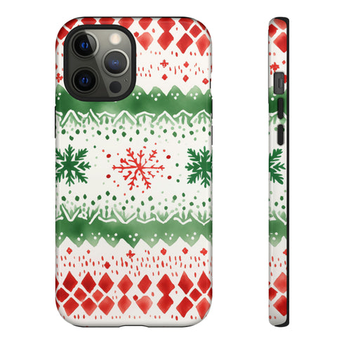 Watercolor Christmas Knitting - Impact Resistant Phone Case iPhone 12 Pro Max Glossy